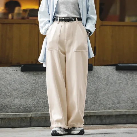 Maden Женские белые свободные джинсы из хлопка