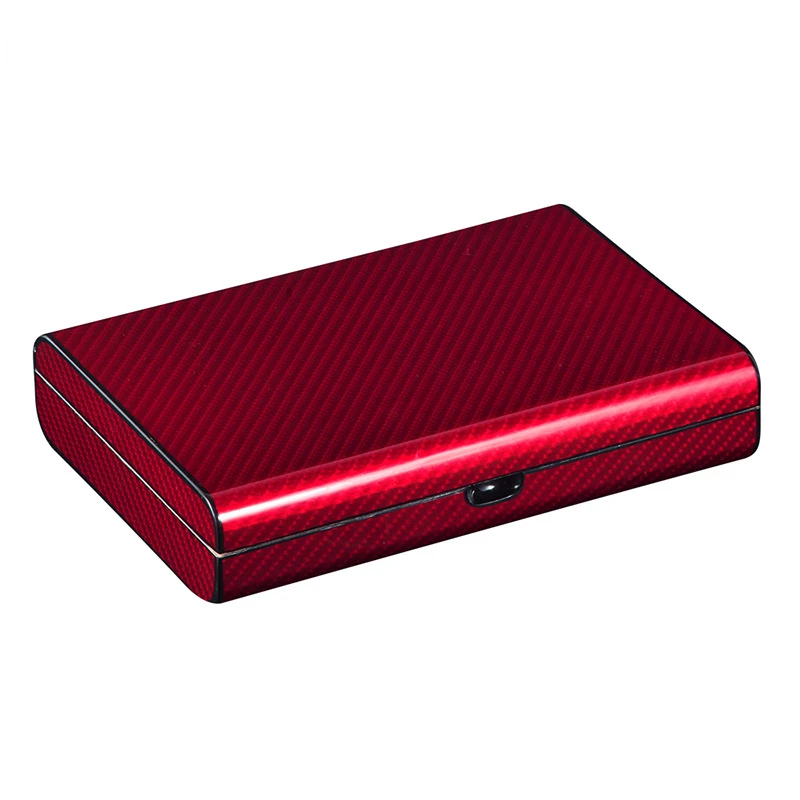 Longxin factory wholesale custom real carbon fiber high gloss paint red cigar box portable peach blossom core cigarette case