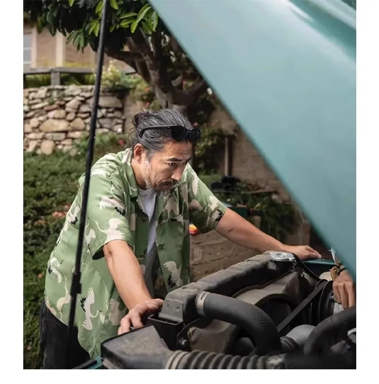 Гавайская пляжная рубашка с коротким рукавом VISVIM Crane TX1196 2024