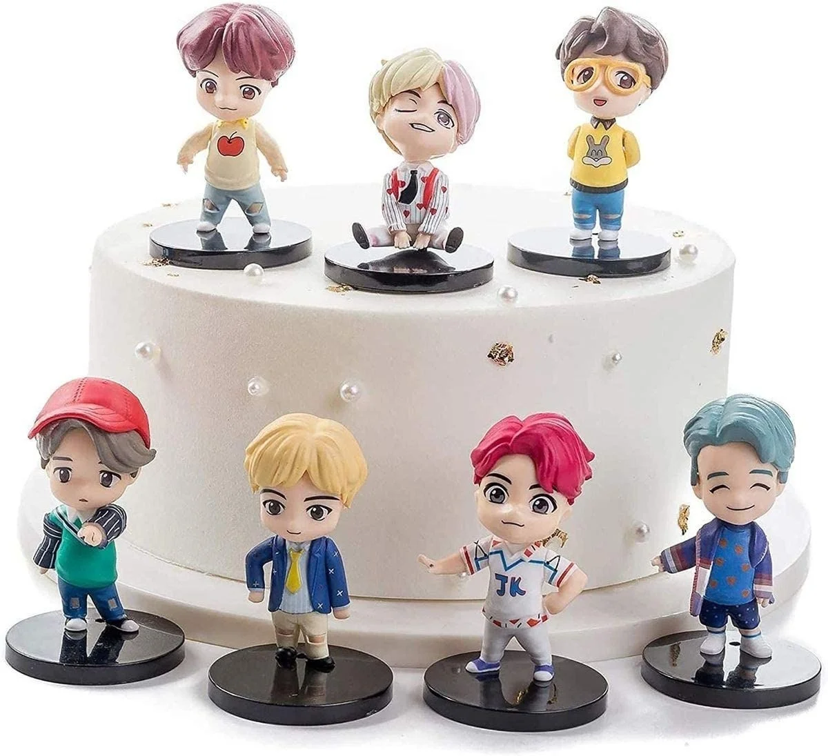 7PCS Kpop Bangtan Boys Mini Idol Doll Deluxe Figure Play Set Cake Topper fingure Characters Set of Action Figure Toys Party