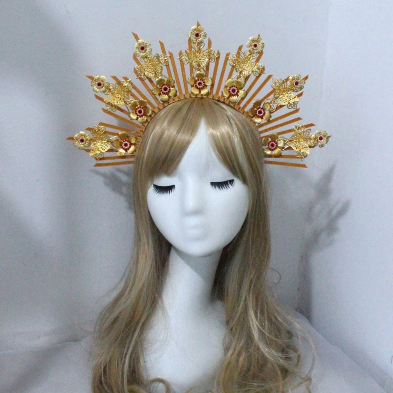 

halocrown DIY Material Lolitaa Crowns DIY haloheadband Baroque Tiaras Crowns Headband DIY SunGoddess Baroque Headpiece DXAA