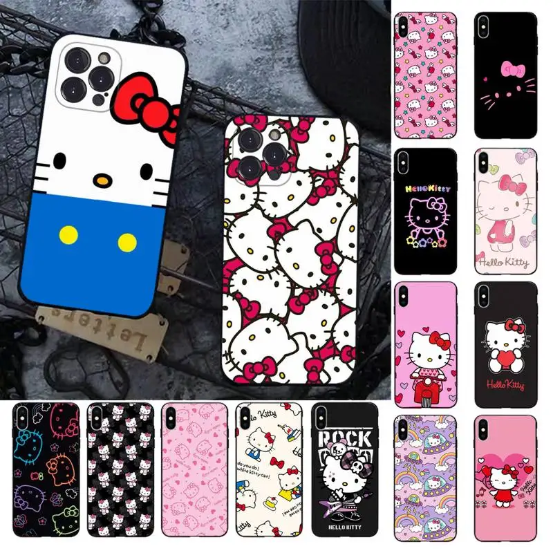 

BANDAI Hello Kitty Cute Cartoon Phone Case for iPhone 11 12 13 mini pro XS MAX 8 7 6 6S Plus X 5S SE 2020 XR case