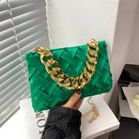 thick chain woven bags for women 2022 fashion square shoulder bag women handbags and purses small sling bag 2022 clutch tote new