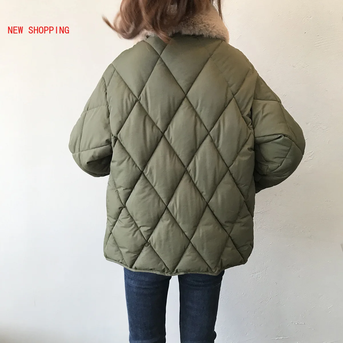 Women Loose Fur Collar Parkas Thick Warm 2022 Winter Cotton Coat Long Sleeve Zipper Pocket Female Overcoat Short Casaco Feminino