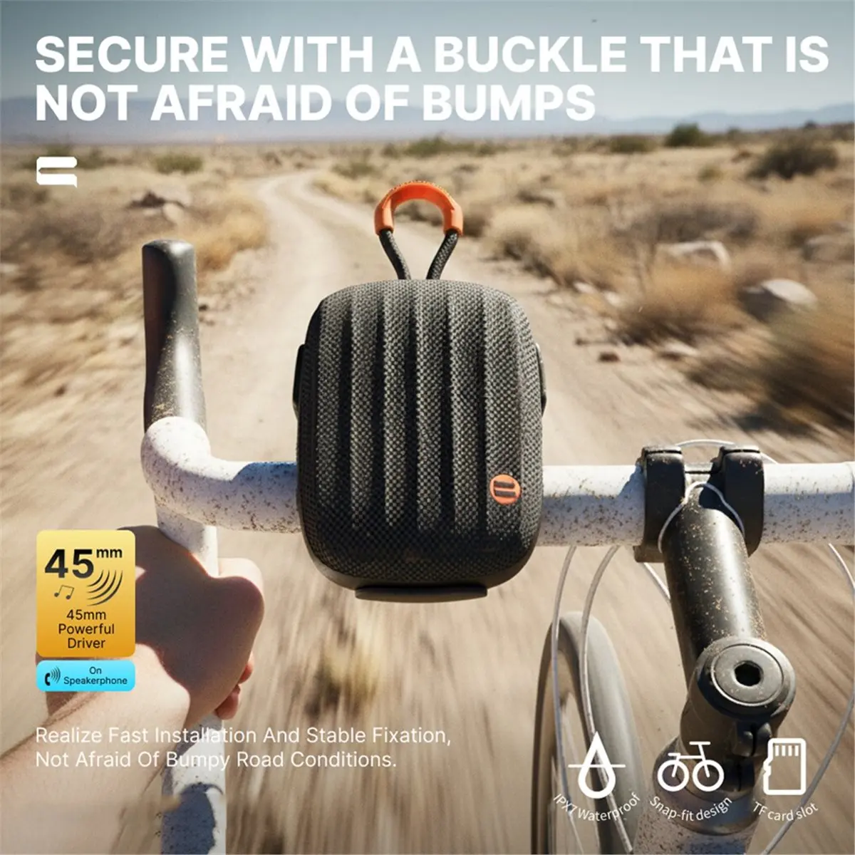Фото Bluetooth-колонка Sportsmm IPX7 для велосипеда и мотоцикла, универсальная, водонепроницаемая, для использования на открытом воздухе, беспроводная аудиосистема для езды, 100 Гц-20 кГц, модель N-Vehicle A. №2