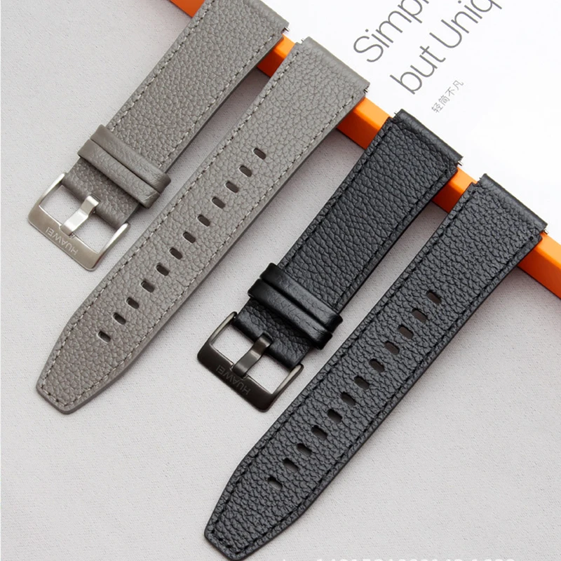 22mm Leather Original Watchband For HUAWEI Watch GT 2 46mm High-quality Strap For Huawei GT2 Pro GT2E  Replace Bracelet GT Band