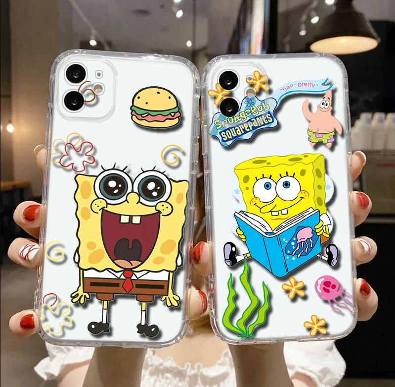 Мягкий чехол R5 SquarePants и Patrick для Redmi Note 11S 10 9 POWER Xiaomi Mi 10T 11 11T Pro F1 A3 Poco M3 M4 X3 NFC