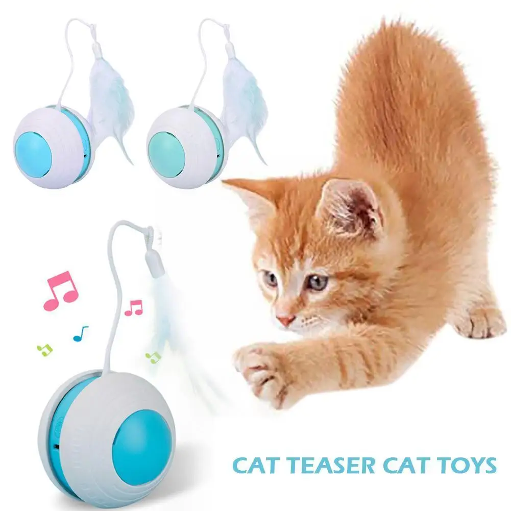 

Игрушки для кошек Crazy Cat Teaser, интерактивный вращающийся шарик, птица, дразнящие, автоматические звуковые палочки, кошки, блестящая игрушка Rollingcat, движущаяся игрушка X5D2