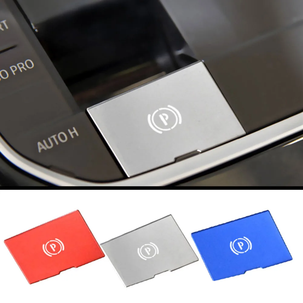 

1pc Aluminum-Alloy Car Electronic Handbrake Button Cover Trim Red Blue Silver For BMW 3Series G20 G28 20-21 LHD Auto Accessories