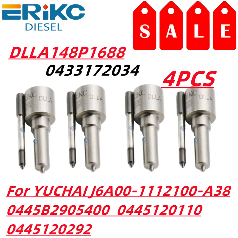 Наконечник сопла дизельного инжектора DLLA148P1688 0433172034 0 433 172 034 для YUCHAI J6A00-1112100-A38