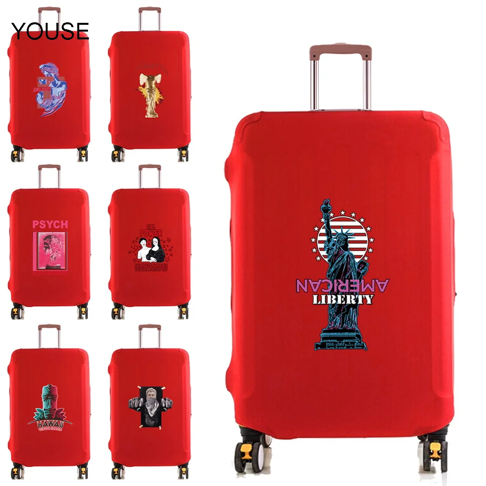 

Elastic luggage protective case fashionable luggage compartment lid 18-28 inch trolley printed sculpture travel accessories