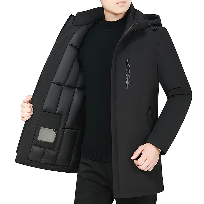 

2023 Winter Men's Hoodies Jackets Cotton Blend Waterproof Outwear Male Casual Warm Overcoat Windbreaker Thicken Man Clothing