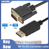 tabllyuge 1080p displayport dp to vga 1 8m cable male to male displayport vga connection adapter for hdtv pc laptop projector