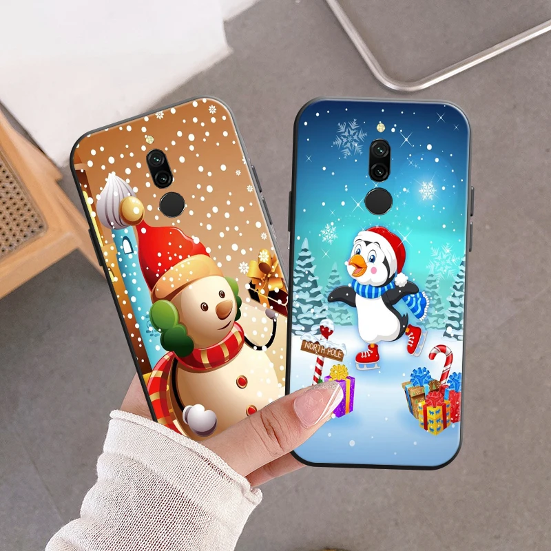 

Christmas Old Man Snowman For Xiaomi Redmi Matte Black Cover Silicon TPU Soft Cases Back Cover Redmi 8 8A Case Funda Carcasa