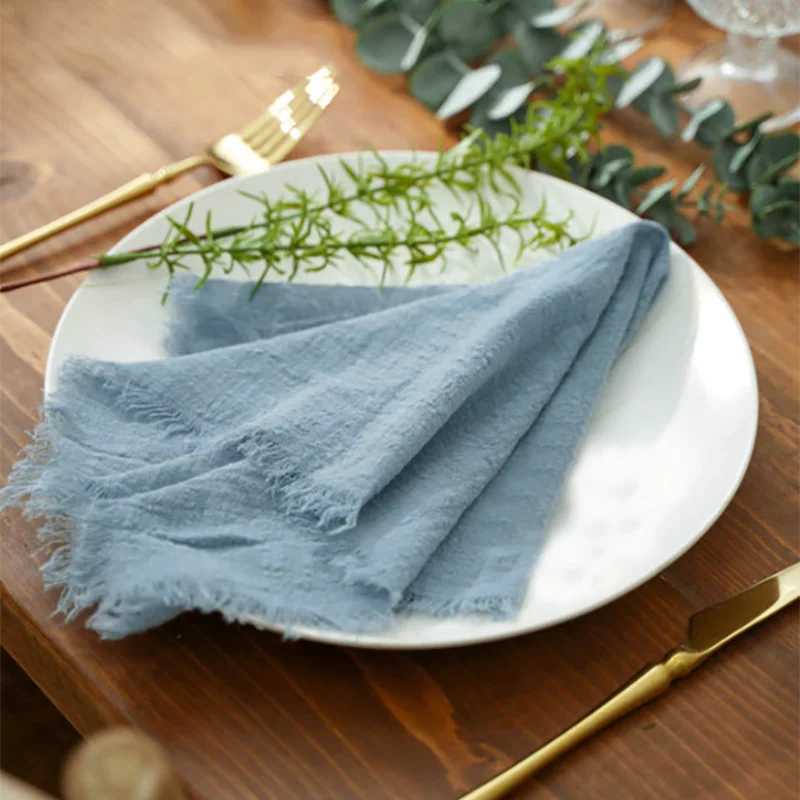 

25Pc Wedding Decorations Cotton Napkins 43 x43cm GauzeTea Towel Pale Pink Cloth Napkins Countryside Style