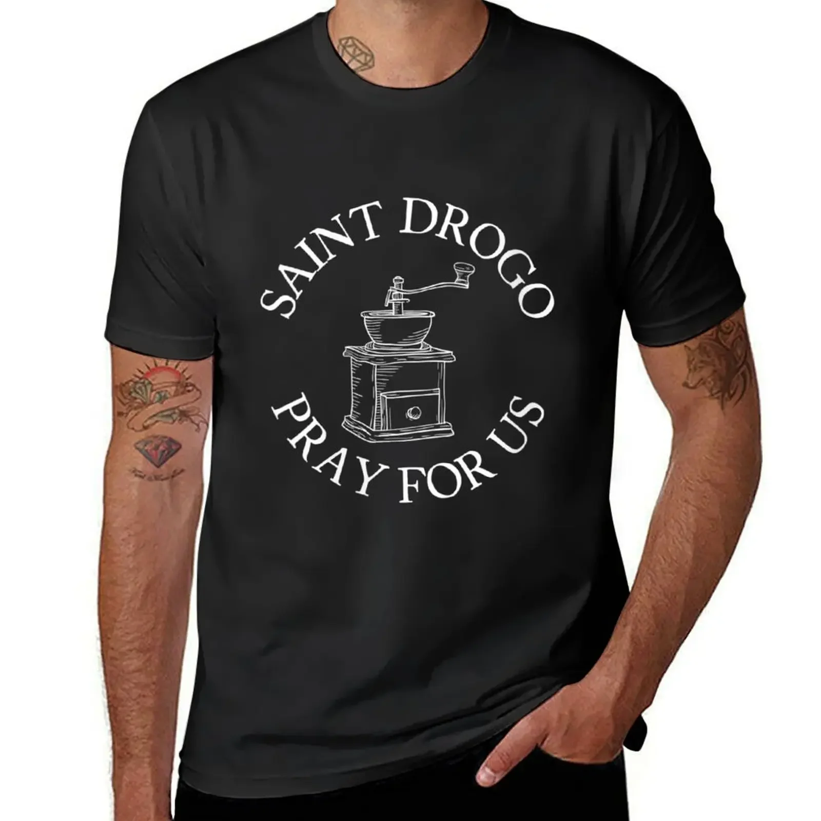 Saint Drogo Patron of Catholic Coffee House Grinder футболка дешевые вещи возвышенные мужские хлопковые