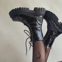 new 2022 cool punk women motorcycle boots lace up chunky platform goth shoes casual brand combat street shoes zapatos de muje