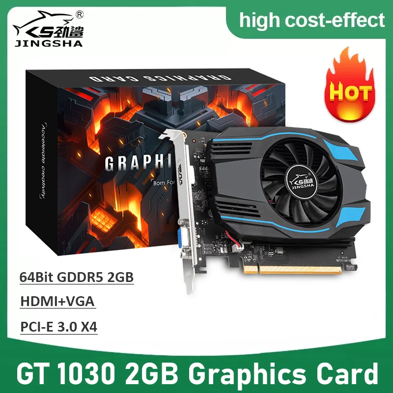 

JINGSHA NVIDIA GeForce GT 1030 2GB 64Bit GDDR5 Computer Graphics Cards NVIDIA GT 10 series GT1030 GPU Desktop Gaming Video Card