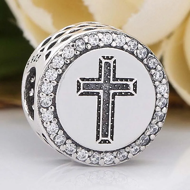 

Cross Faith S925 Silver Charm Pendant Bead FOR European Charms Bracelet Chain Bangle Necklace Jewelry Making