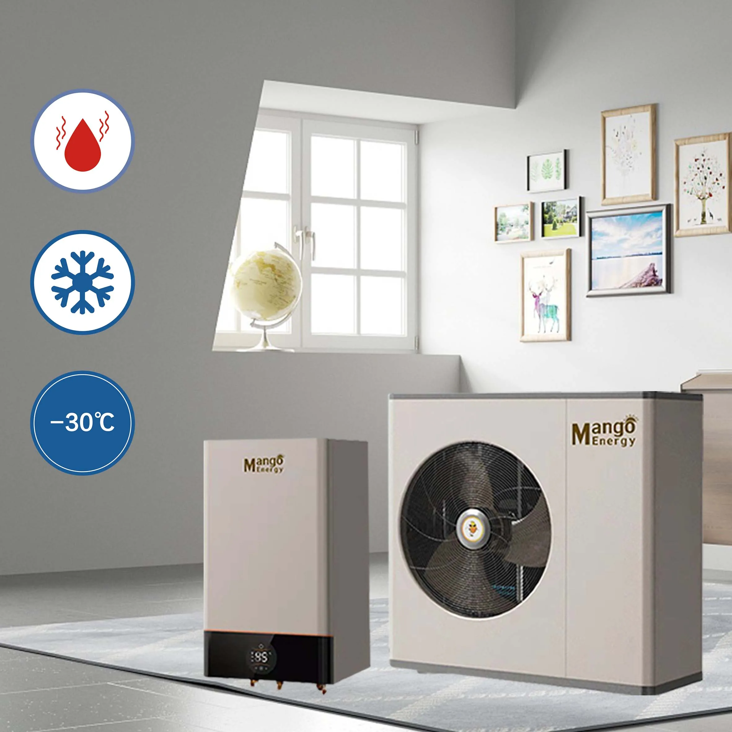 

2022 New Energy heat pump split system 11kw Evi split DC Inverter Air Source Heat Pump