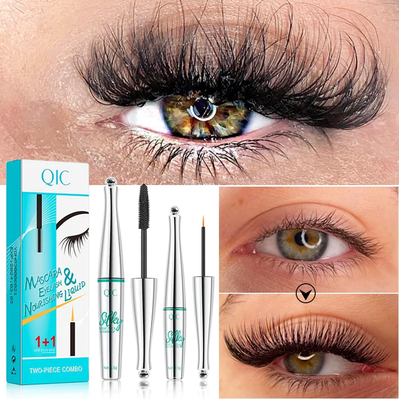 

Eyelash Growth Liquid Serum Waterproof Mascara Set Nourishing Longer Lashes Extension Essential Oil Mascara Makeup Cosmetic