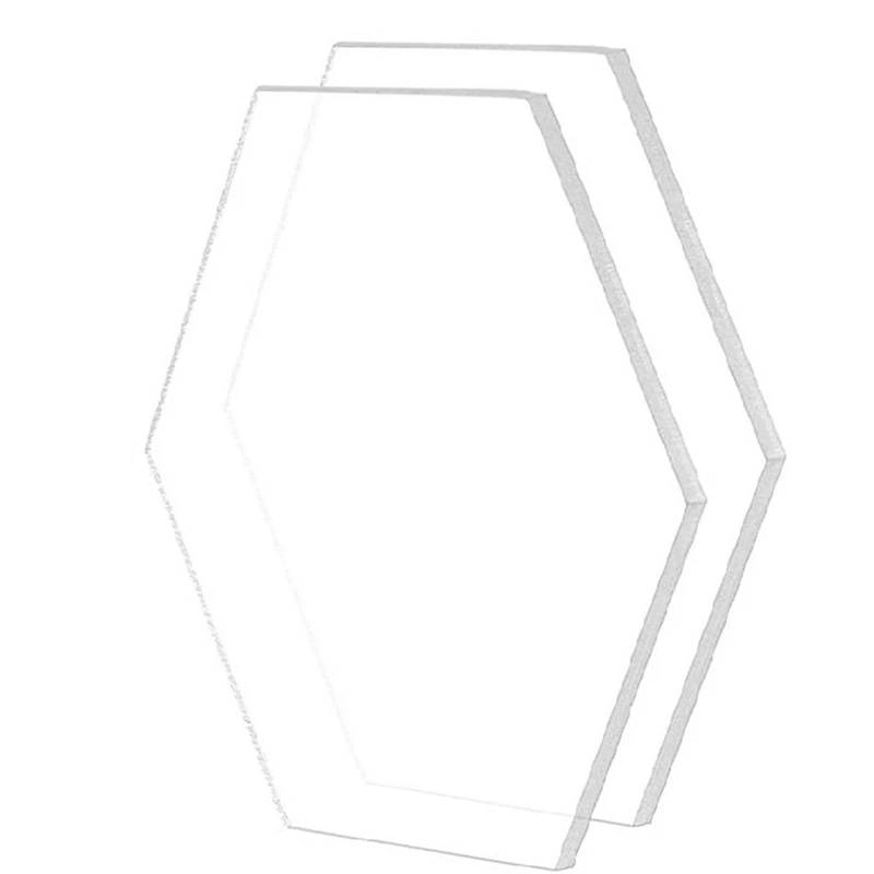 

120Pcs Clear Acrylic Hexagon Blank Place Cards Cut Sheet Place Plain Tiles Wedding Decoration For Table Number Name