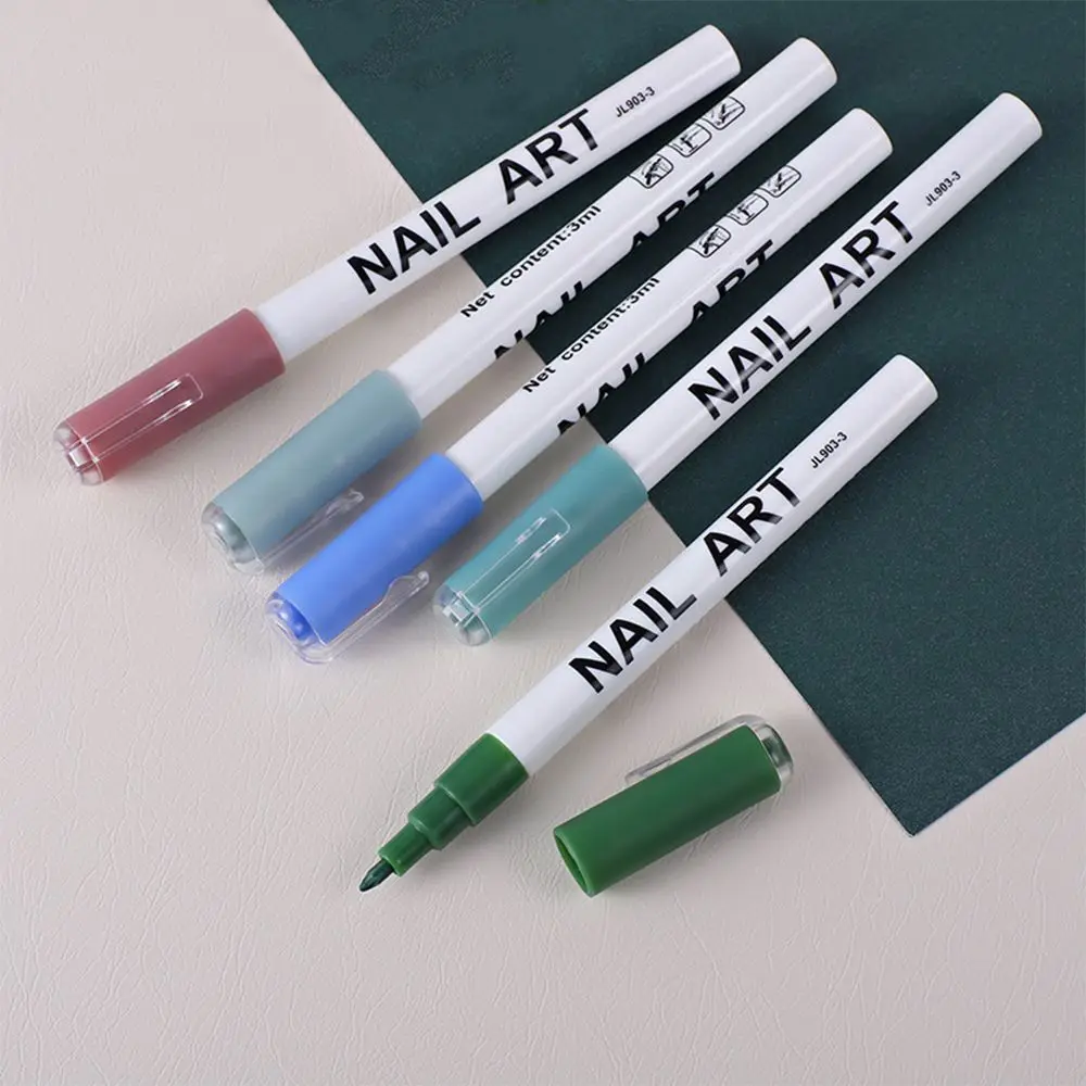 

12 Colors 3D Nail Polish Dotting Drawing Pen Nail Art Pen DIY Graffiti Design Dot Painting Varnish Manicure Adorn Tool Wholesale
