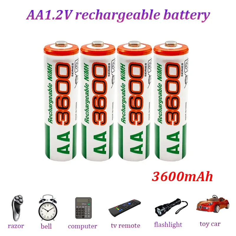 

AA Ni-MH Rechargeable Battery 1.2V 3600MAh Suitable for Remote Control Flashlight Toy Spare Battery Compact and Portable