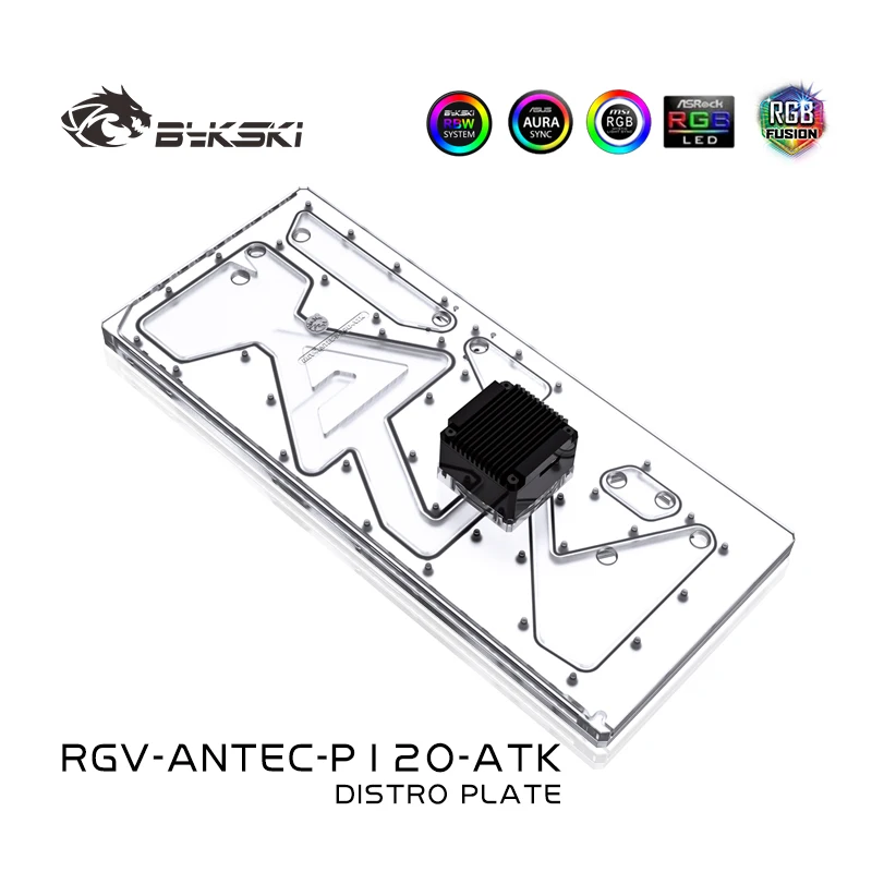BYKSKI Waterway Block for Computer Case Kit Plan ANTEC P120 for CPU/GPU Block Support DDC Pump PC Water Cooling Cooler