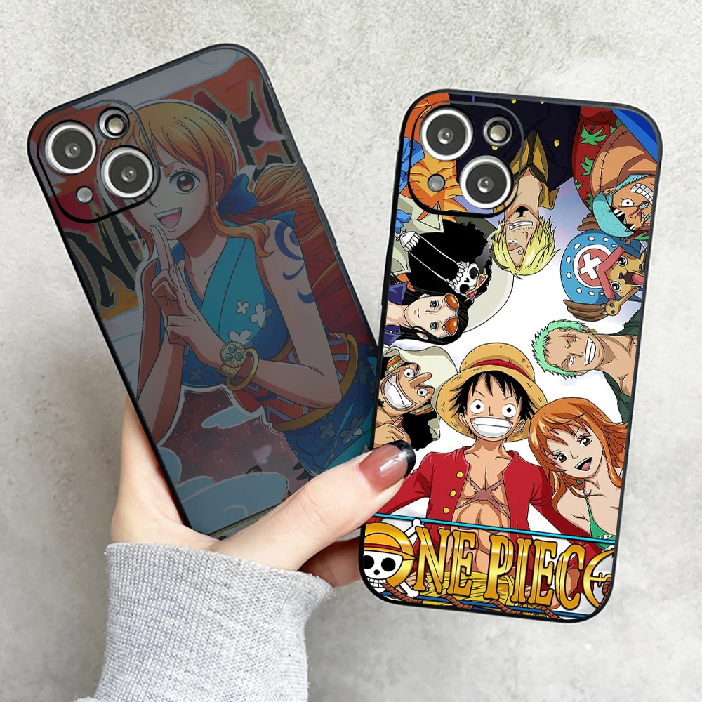

ONE PIECE Phone Case For Funda iPhone 11 12 13 Pro Max Mini X XR XS SE 2020 6 7 8 Plus Funda Back Carcasa Celular Black Soft