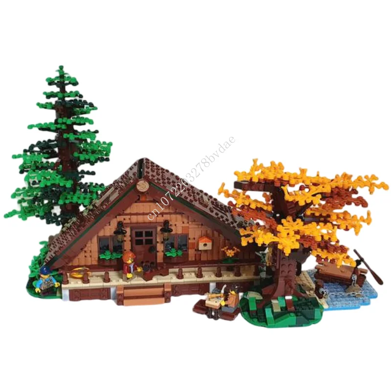 

2128PCS Customized MOC Modula Frame Cabin Forest Cabin street view Building Blocks Bricks Children birthday toys Christmas gifts