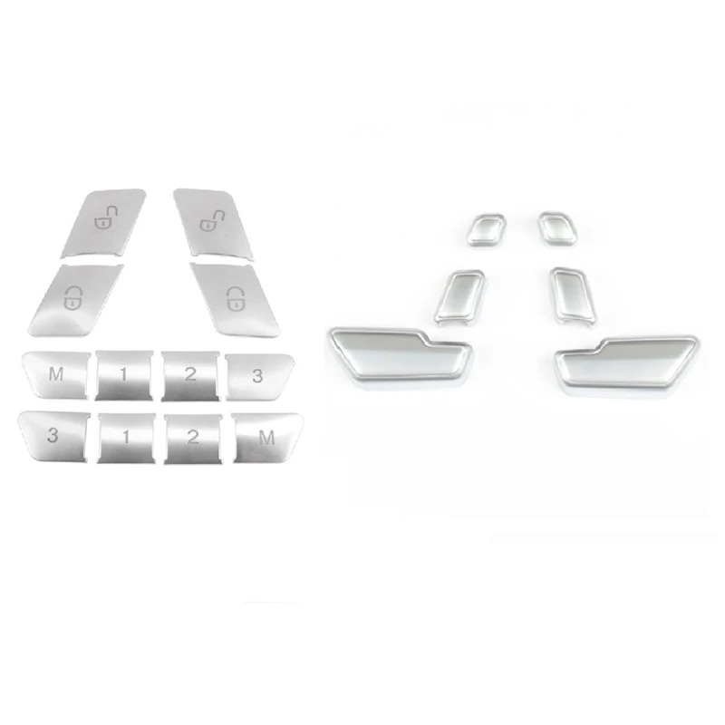 

Car Seat Adjust Button Switch Cover Door Unlock Switch Button Trim Cover Stickers for Benz C E Class GLK GLE ML GL CLS