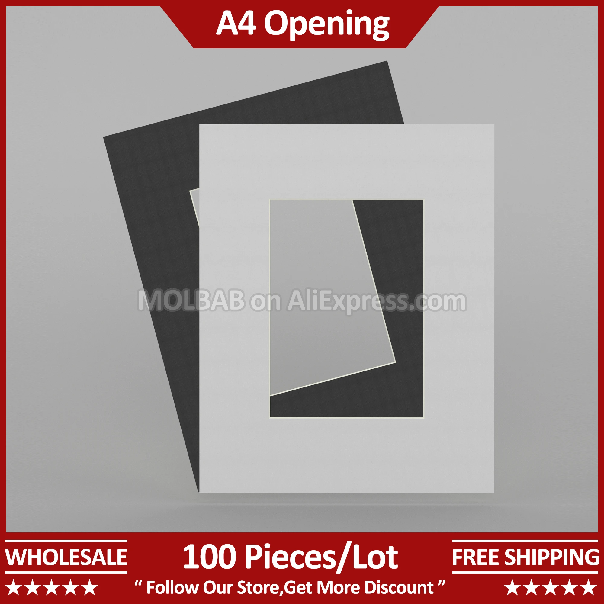 20x16 дюймов Фотоковрик A4 Открытие Бумажная рамка Белый / Черный Картон Картина Паспарту Рамка Монтаж Украшение Оптом 100 штук за лот