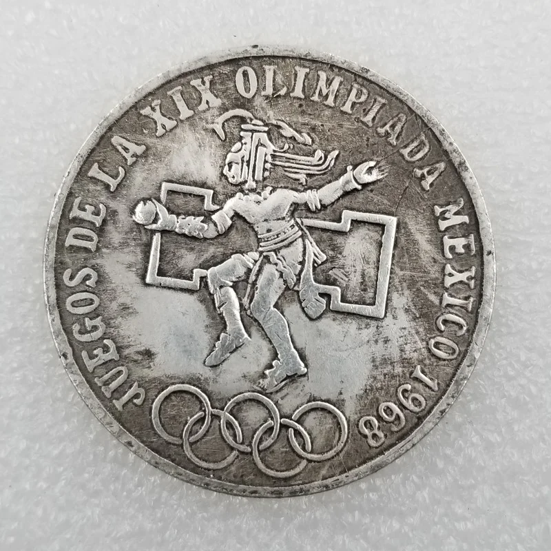 

Antique crafts 1968 Mexican copper silver plated old silver dollar wholesale
