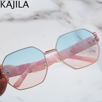 vintage polygon sunglasses women 2022 luxury brand square sun glasses for men pink eyewear shades mirror lentes de sol mujer