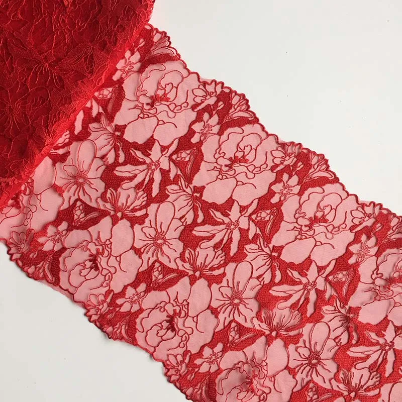 20 ярдов винтажная двухцветная вышитая кружевная бейка из мягкой ткани