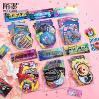 45pieces6styles fashion copperplate sticker pack ins creative cartoon hand account diy material stickers for outer space series