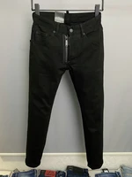 new mens dsquared2 buttons jeans ripped for male skinny pants mens denim trousers top quality black slim jeans 9829
