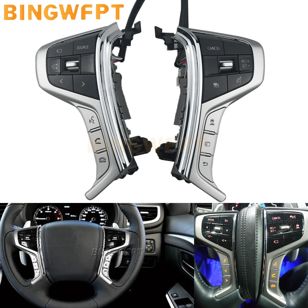 

For Mitsubishi PAJERO SPORT 2015-2022 Outlander Delica L200 NEW Cruise Control Switch Steering Wheel Multimedia Audio Button