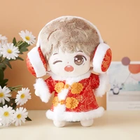 1set 20cm doll clothes padded coatear muffsshoes outfit plush dress up doll accessories korea kpop exo idol dolls gift toys