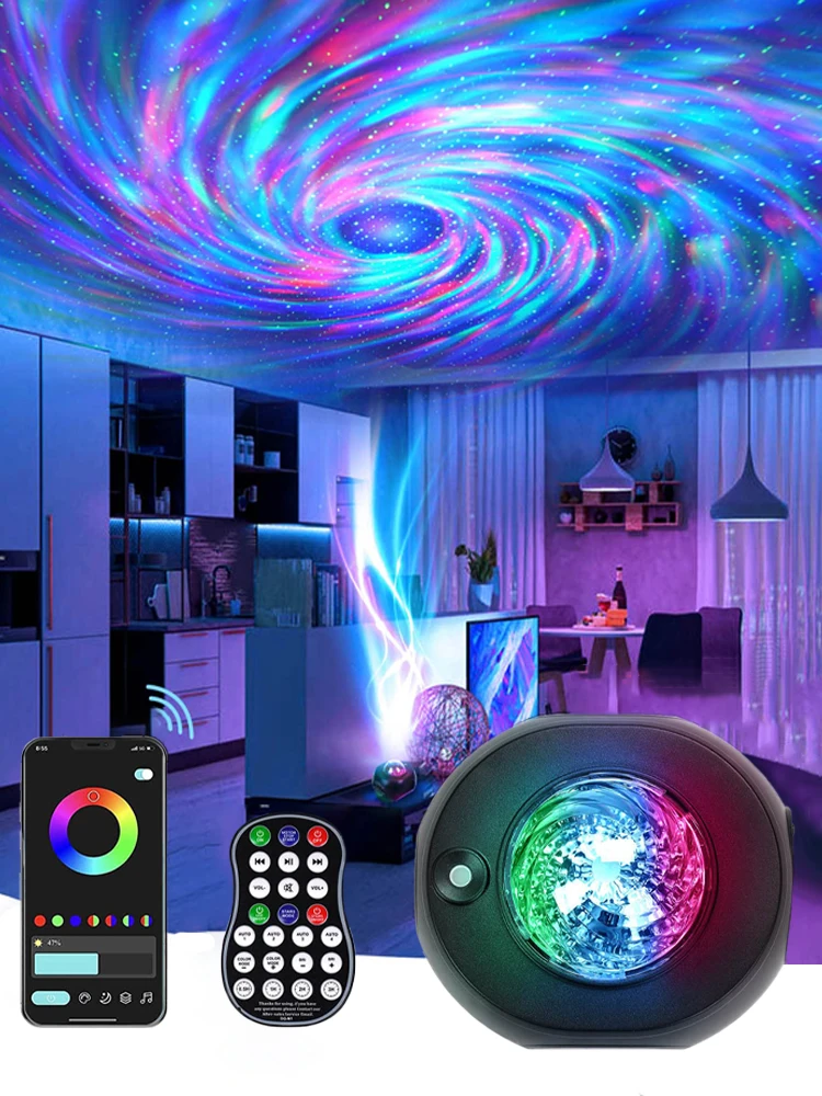 

Galaxy Projector Starry Sky Night Light Bluetooth-Speaker LED Nebula Lamp Gaming Room Bedroom Decor Lights Kids Birthday Gift