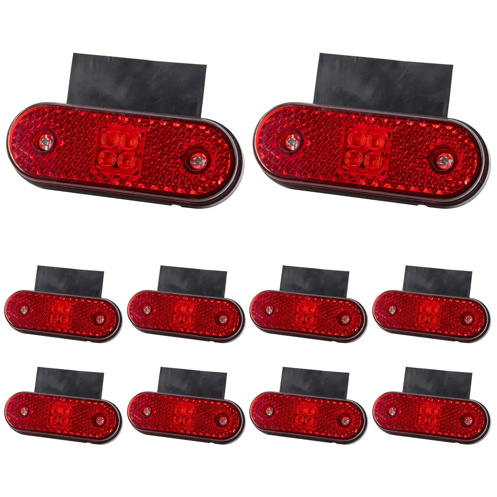 

10Pcs 4 LED 24V Side Marker Light Turn Signal Rear Tail Clearance Lamp for Car Truck Tractor RV Trailer Pickup Red