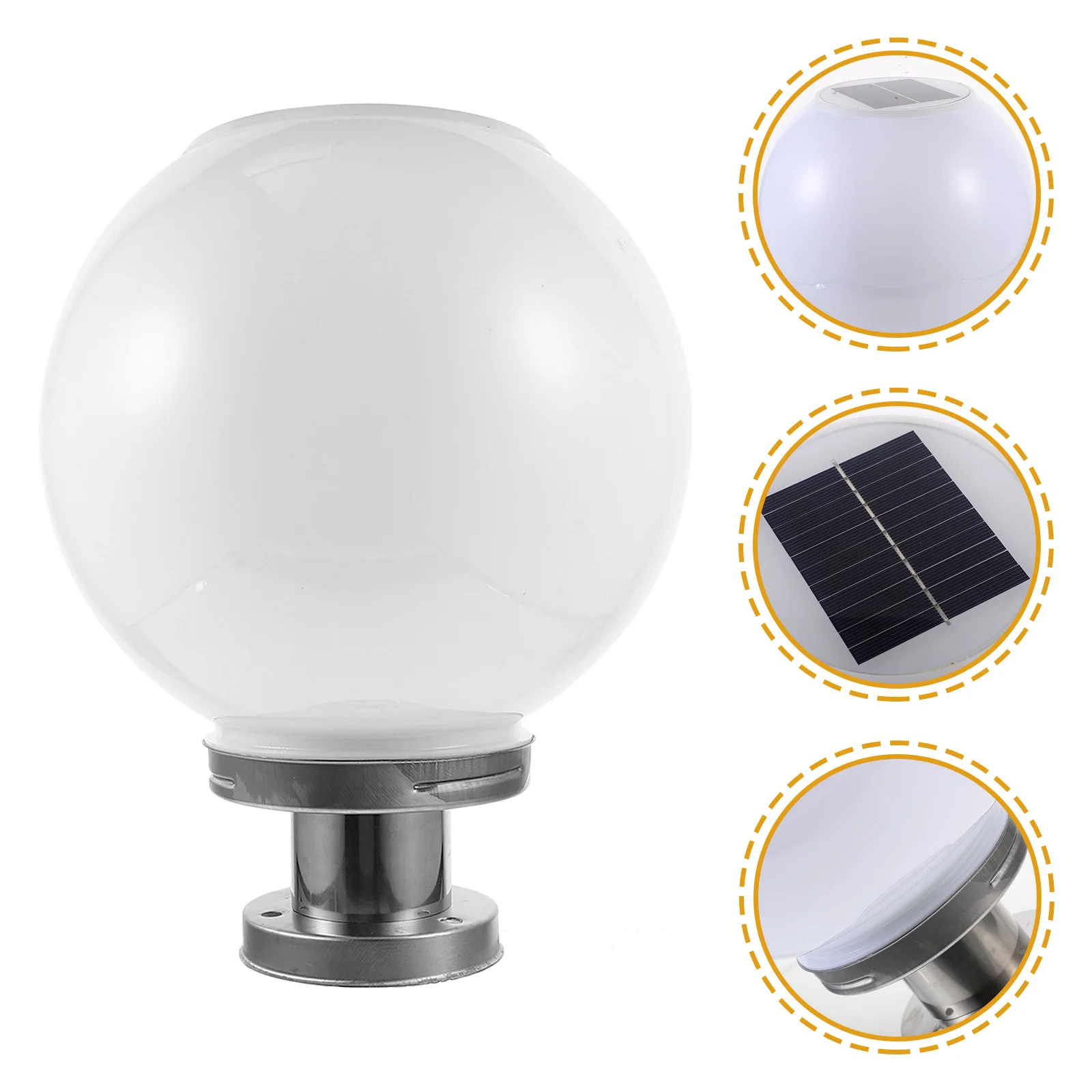 

Светильник в форме шара, водонепроницаемый внешний светильник с питанием от солнечной энергии, для двора, стены, устройство освещения (белый)