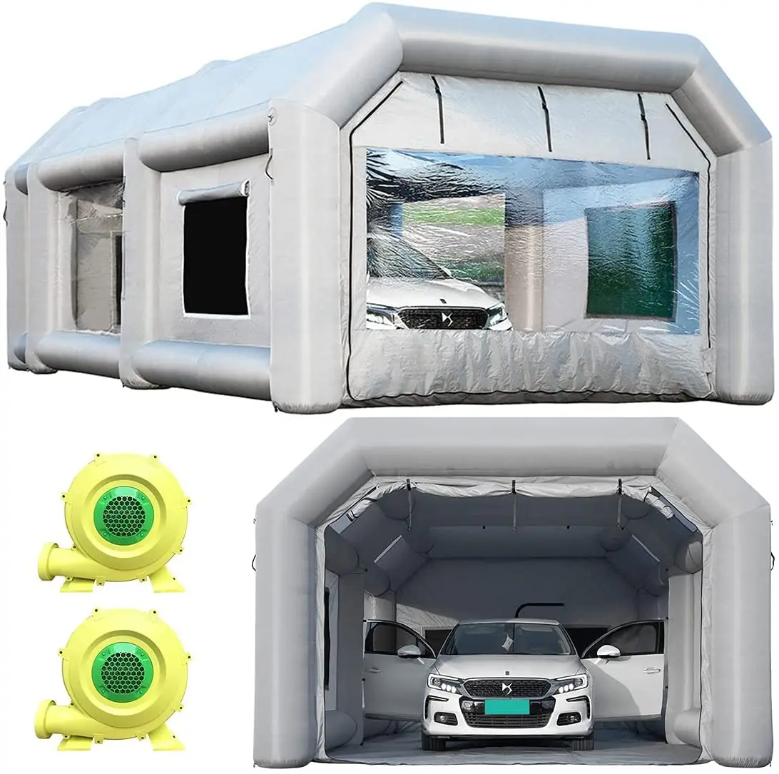 

Sewinfla Portable 26x13x10Ft Inflatable Spray Paint Booth With Environmentally-Friendly Air Filter System And Powerful Blowers