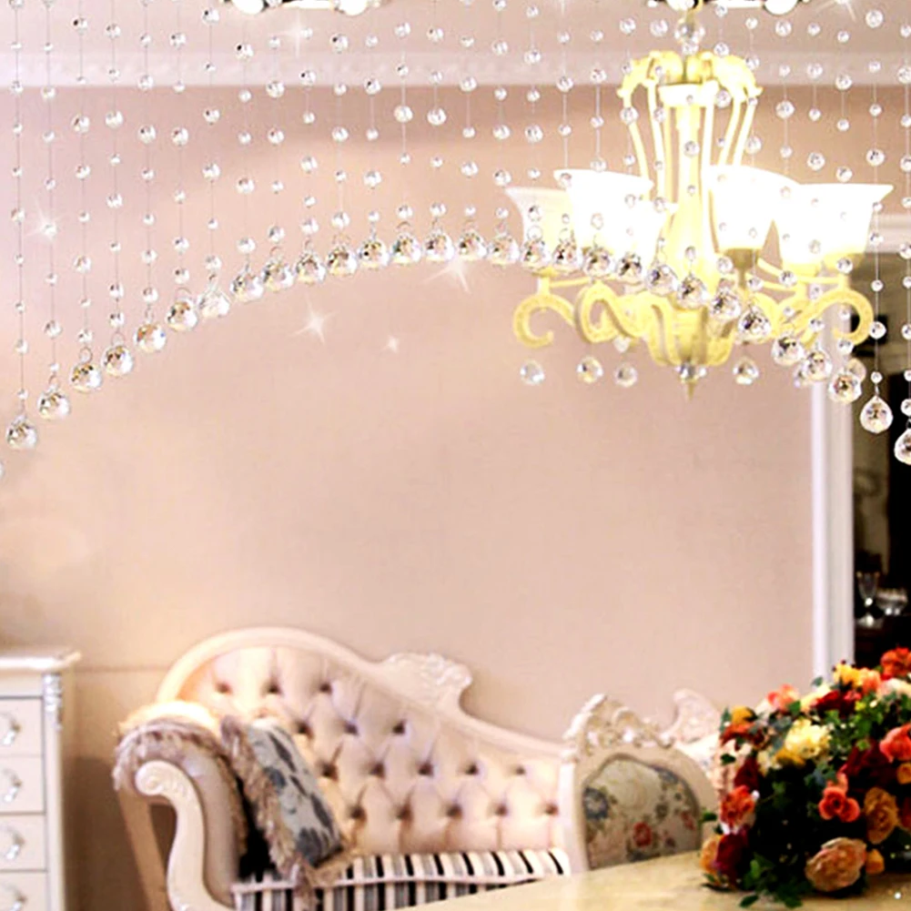 

1m/string Festival Home Use Restaurant Crystal Wedding Hotel Wall For DIY Window Portable Hanging Decoration Curtain Bead