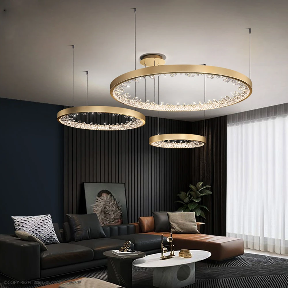 

Цилиндрическая светодиодная Подвесная лампа в скандинавском стиле, высококлассный хрустальный светильник для спальни, ресторана, отеля, роскошный узкий подвесной светильник
