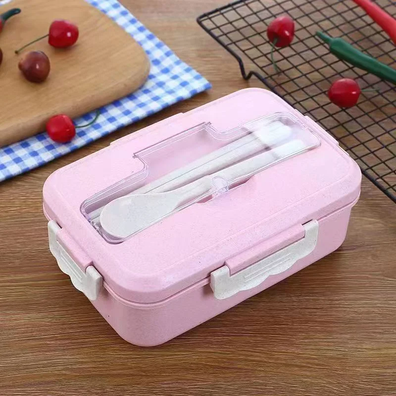 

Lunch Box with Spoon Chopsticks Microwaveable Portable Bento Kit Student Office Food Storage Container Bento Box
