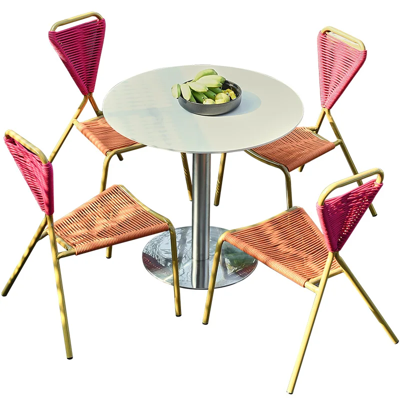 

Xl Leisure Rattan Table and Chair Courtyard Garden Villa Outdoor Outdoor Balcony Outdoor Stone Plate Table