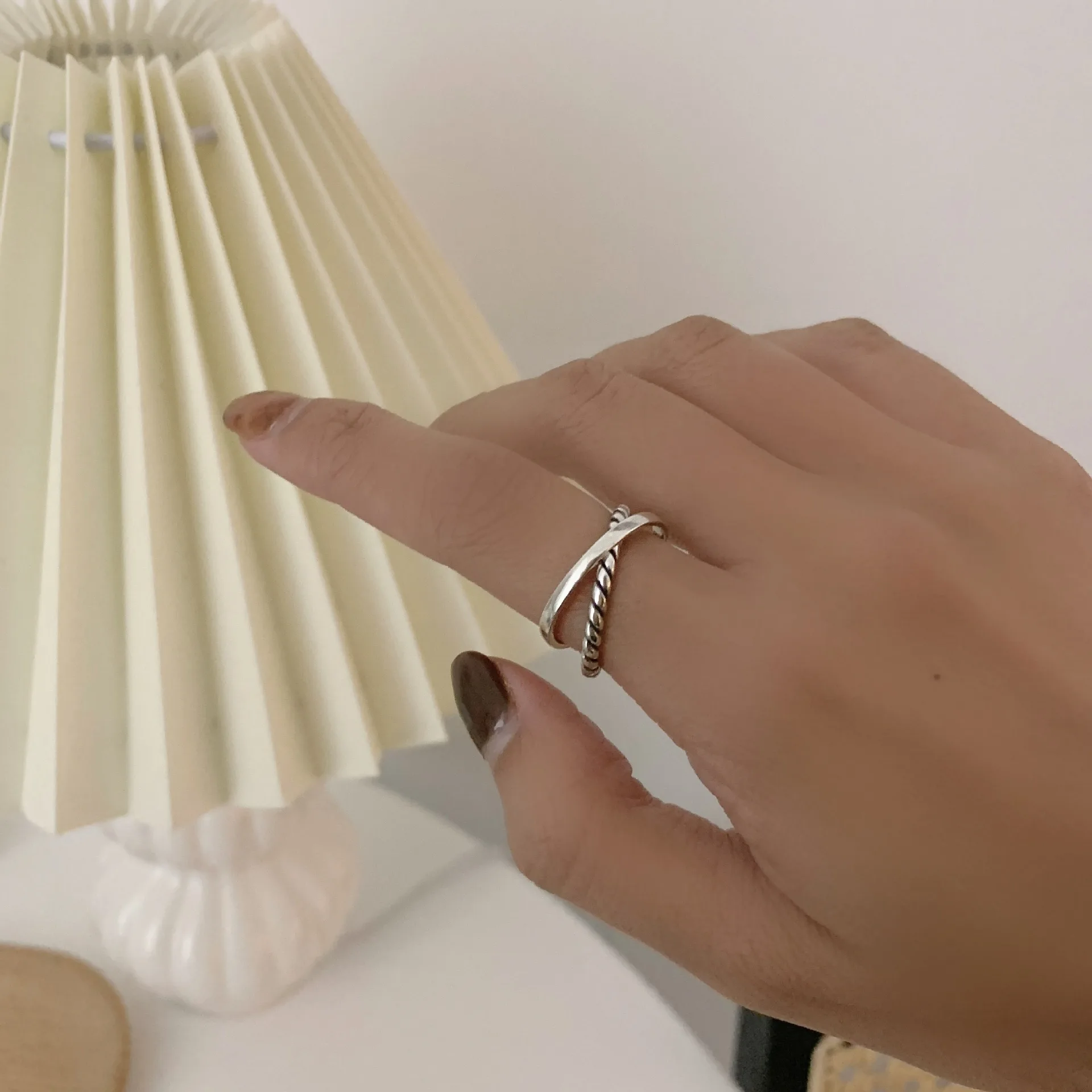 

Hip Hop Personality Double Layer Cross Vintage Punk Silver Color Round Finger Rings For Men Women Fashion Jewelry Gift