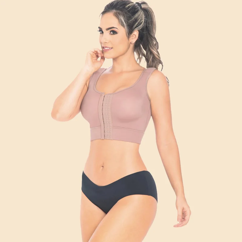 

Корректирующее белье для груди, хирургические Топы спереди, Бюстье для поддержки столбов, Женский компрессионный бюстгальтер с крючками дл...